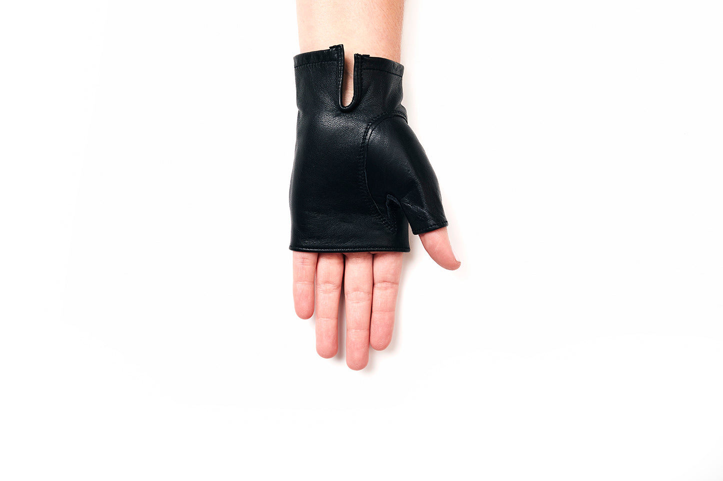 100% Italian Leather Fingerless Driving Gloves Sun Protection