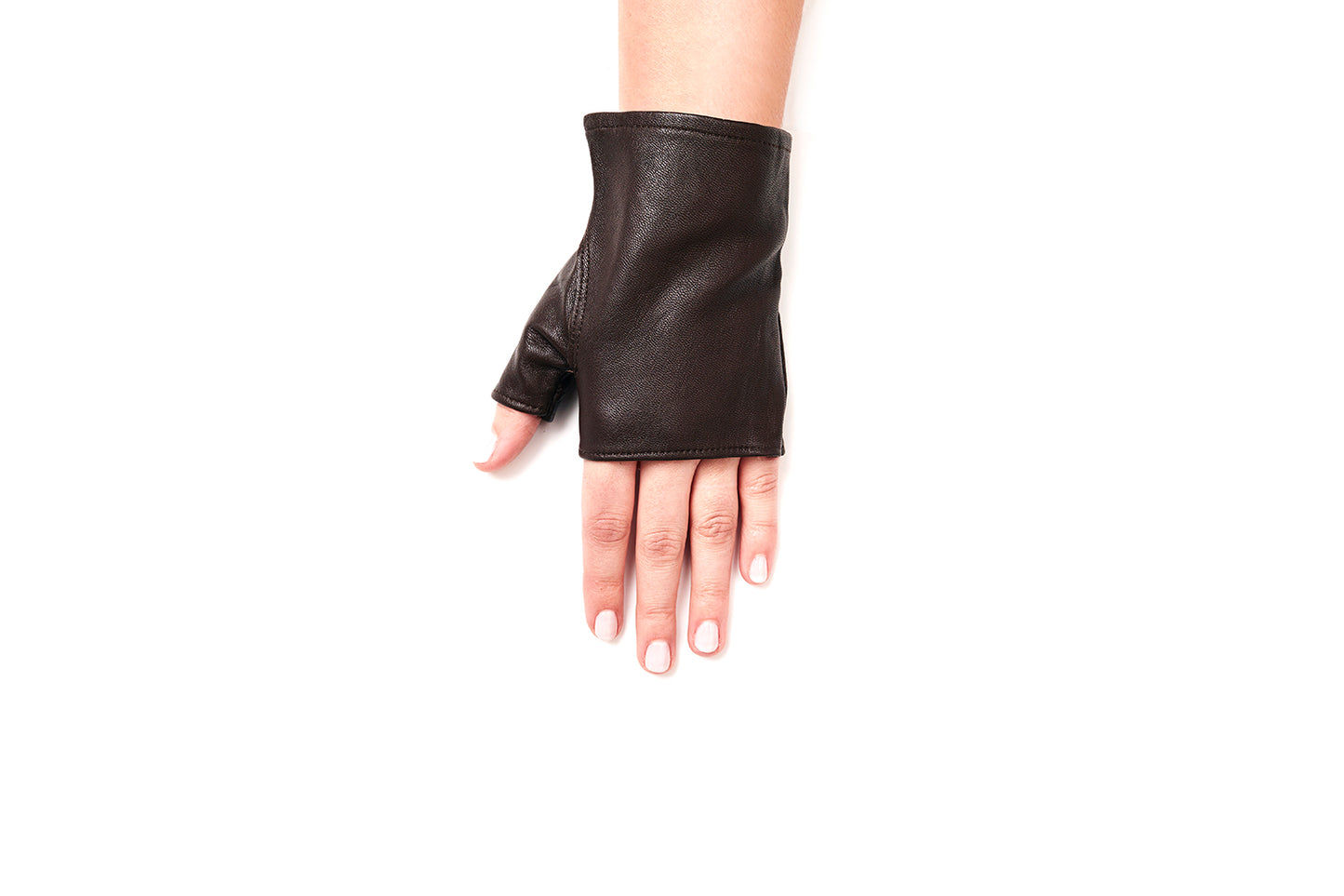 100% Italian Leather Fingerless Driving Gloves Sun Protection